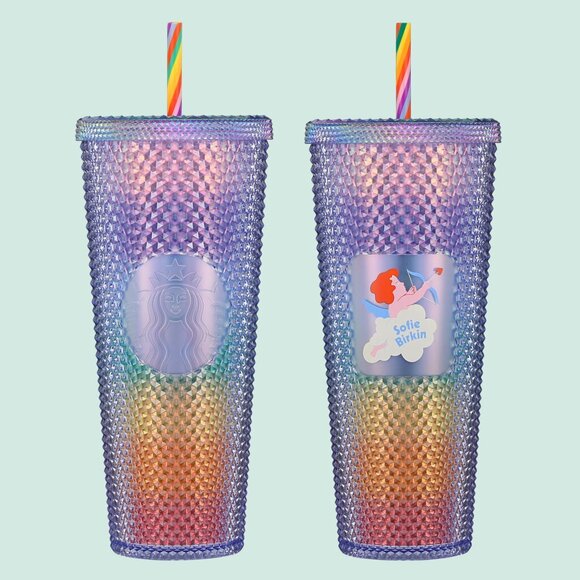 NWT Starbucks x Sofie Birkin 24oz Rainbow Studded Tumbler - Picture 1 of 2